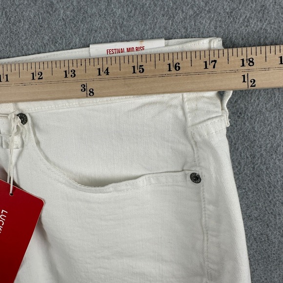 NEW Lucky Brand Shorts Womens 12/31 White Festival Mid Rise 3" Short Raw Hem NWT - Picture 7 of 11
